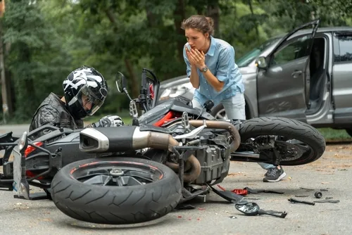 motorcycle crash where a man needs a North Carolina motorcycle accident lawyer