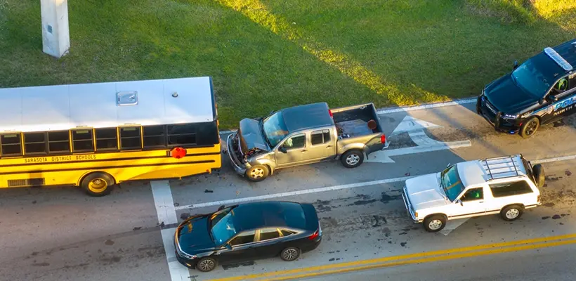 A picture shown by a truck accident lawyer - of a truck accident.